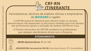 CRF-RN Itinerante realiza atendimentos em Mossoró nesta quinta-feira